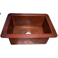 Terra Hammered Flat Copper Kitchen Sink