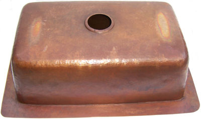 Terra Bottom-Rounded Hammered Kitchen Copper Sink Details