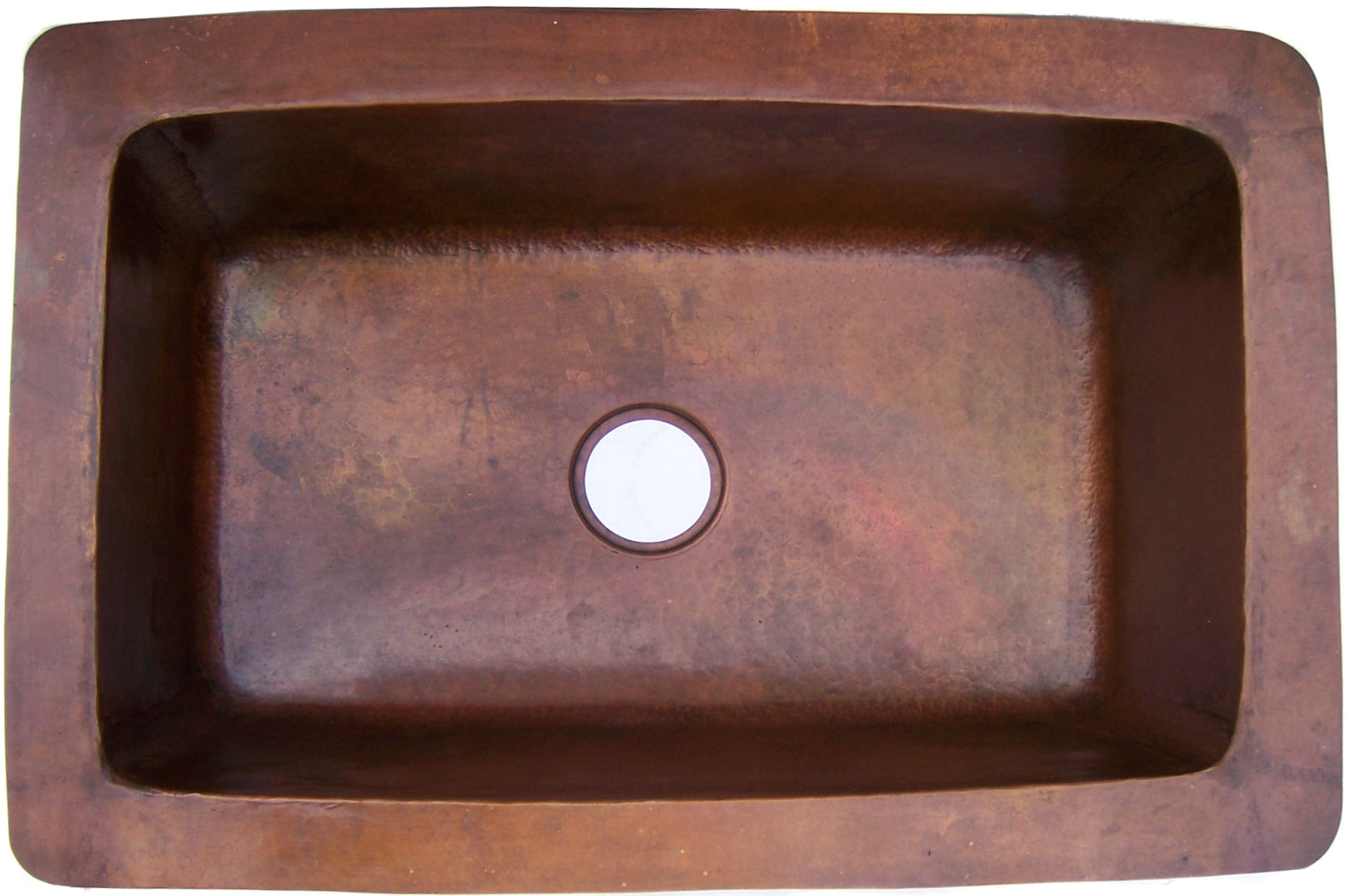 Terra Bottom-Rounded Hammered Kitchen Copper Sink