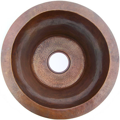 Terra Undermount Hammered Round Bar Copper Sink