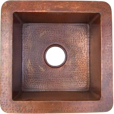 Terra Squared Hammered Bar Copper Sink