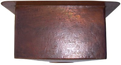 Terra Squared Hammered Bar Copper Sink Details