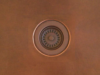 Smooth Kitchen Copper Sink Close-Up