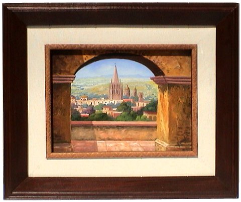 Arch View Of San Miguel Cathedral Oil Painting