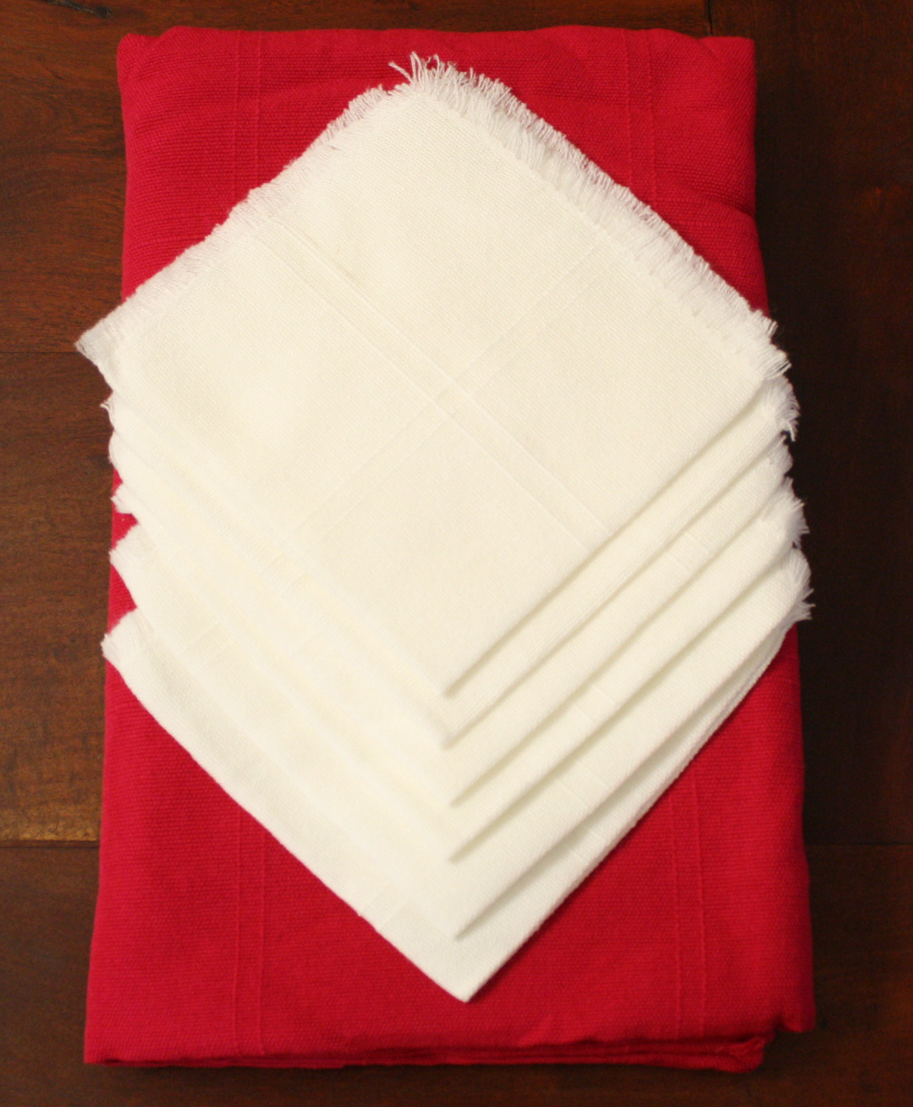 Rectangular Mexican Pink Tablecloth 6 Napkins