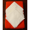 Round Orange Mexican Tablecloth 6 Napkins