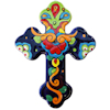 TalaMex Rainbow Large Talavera Mexican Cross