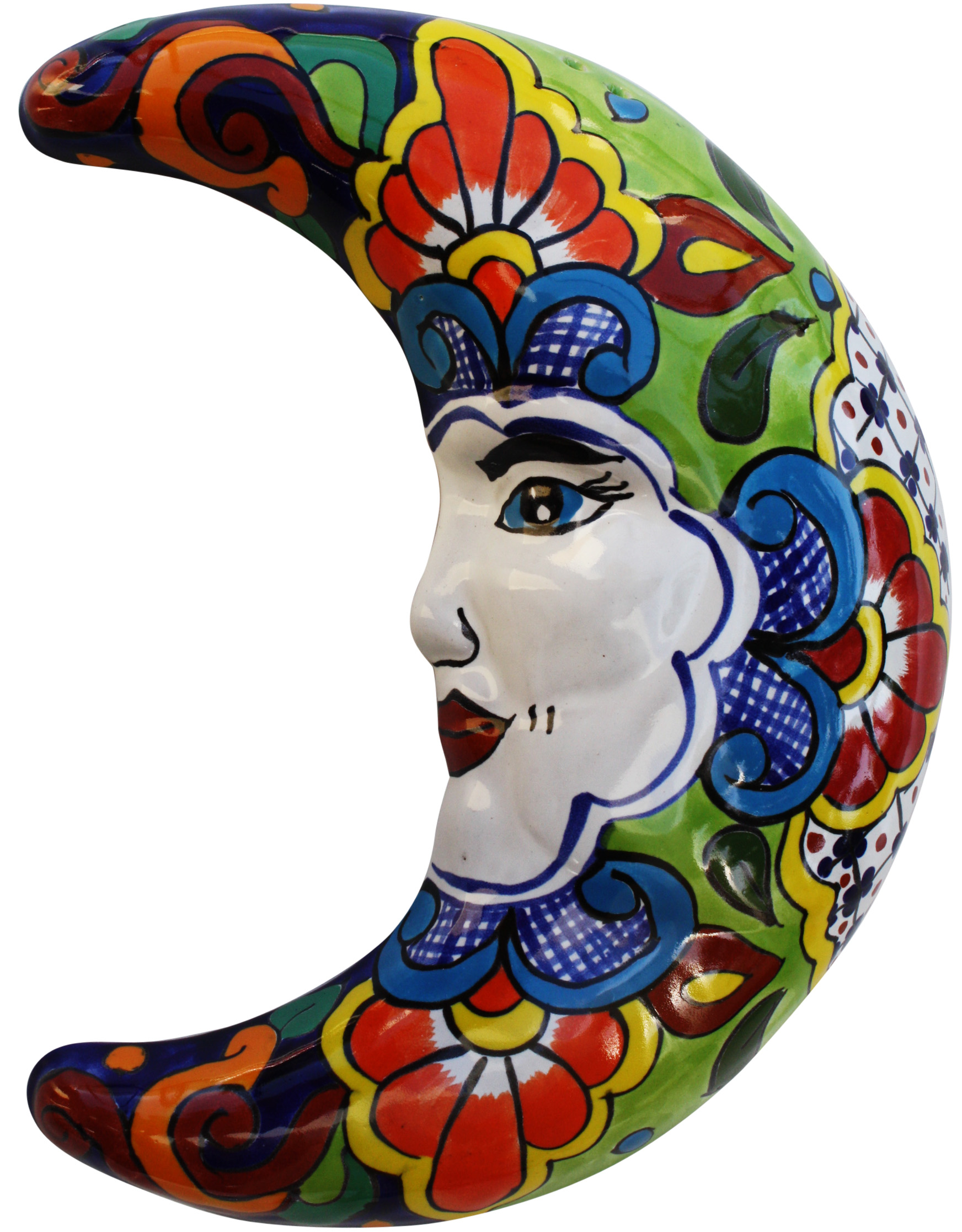TalaMex Mexican Talavera Ceramic Moon Face