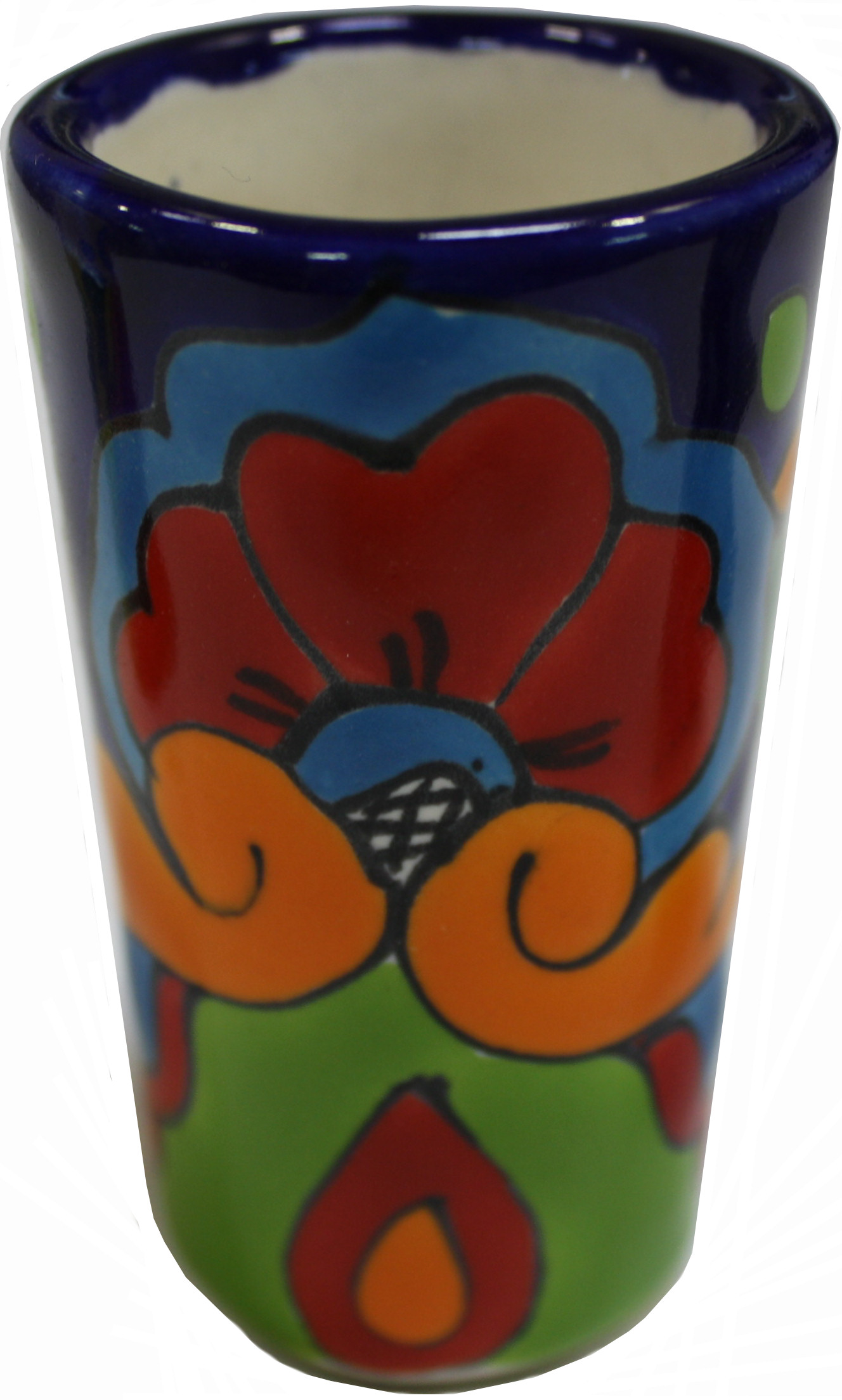 Rainbow Mexican Talavera Ceramic Tequila Shot Glass