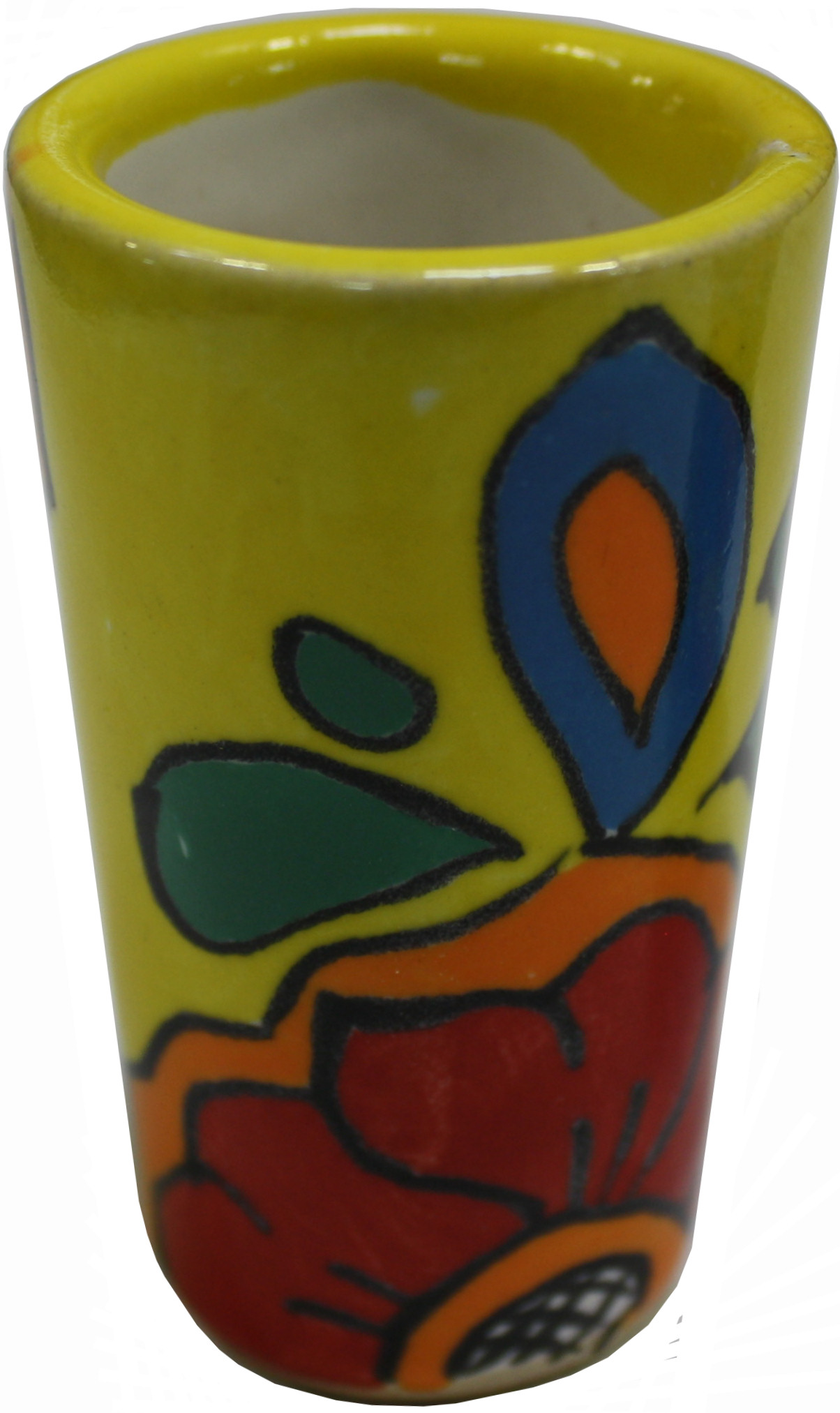 Canary Mexican Talavera Ceramic Tequila Shot Glass