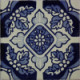 TalaMex Blue Poinsettias Talavera Mexican Coaster