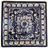 TalaMex Cholula Square Hand-made Traditional Mexican Talavera Ceramic Coaster-Trivet