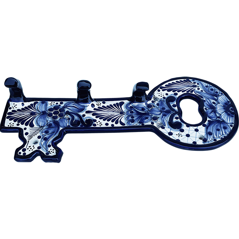 TalaMex Cholula Hand-made Traditional Mexican Talavera Ceramic Key Holder Close-Up