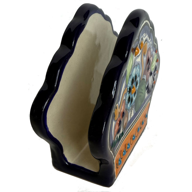 TalaMex Tecalli Colorful Mexican Talavera Ceramic Napkin Holder Details