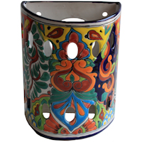 TalaMex Rainbow Talavera Ceramic Sconce