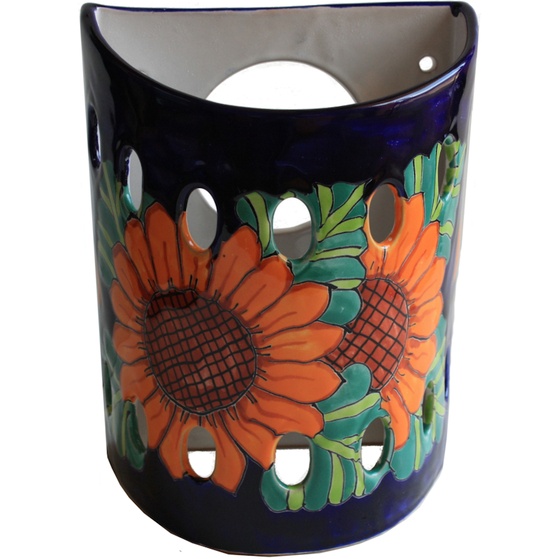 TalaMex Sunflower Talavera Ceramic Sconce