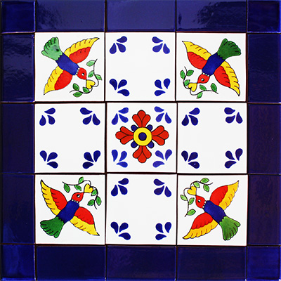 TalaMex Belmonte Mexican Tile Set Backsplash Mural