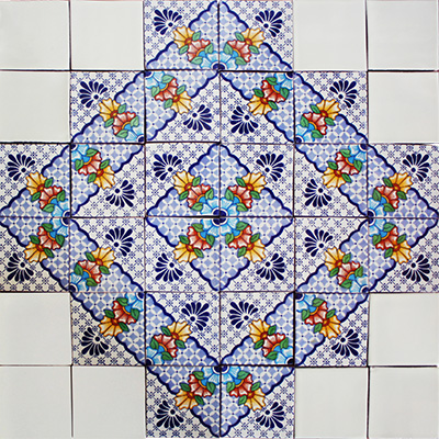 TalaMex Carmona Mexican Tile Set Backsplash Mural