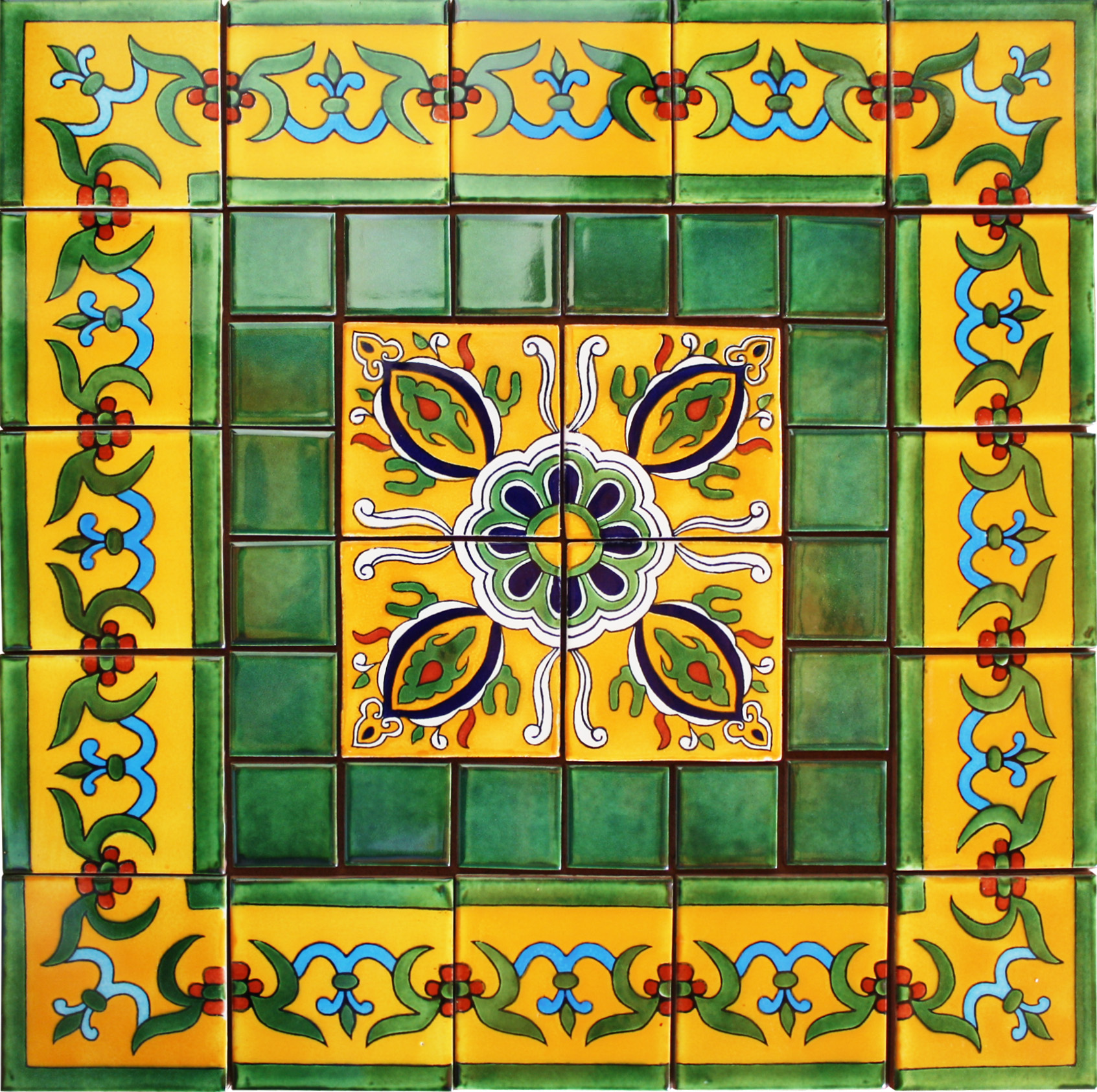 TalaMex Pobleta Mexican Tile Set Backsplash Mural