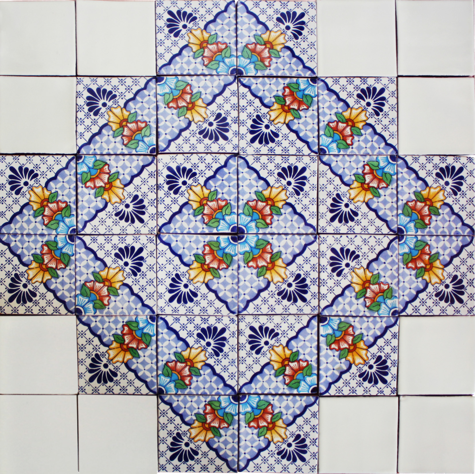 TalaMex Carmona Mexican Tile Set Backsplash Mural