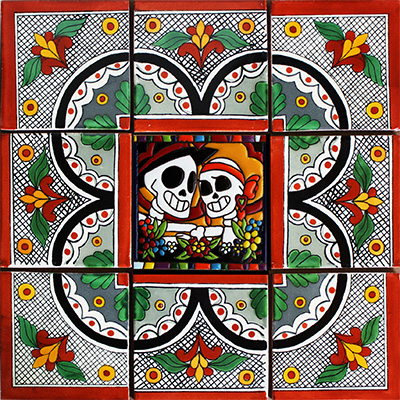 TalaMex Pamplona Mexican Tile Set Backsplash Mural