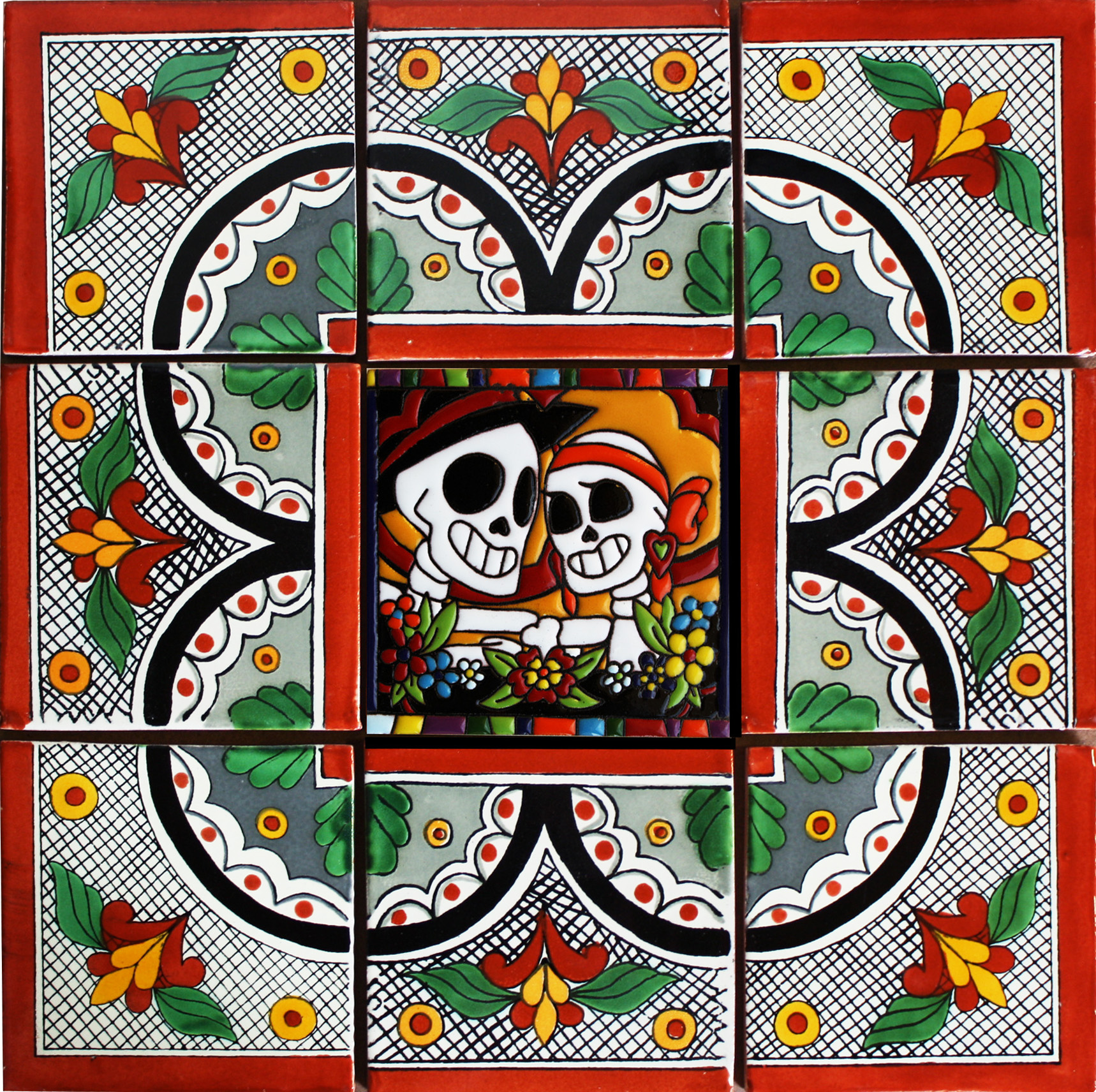 TalaMex Pamplona Mexican Tile Set Backsplash Mural