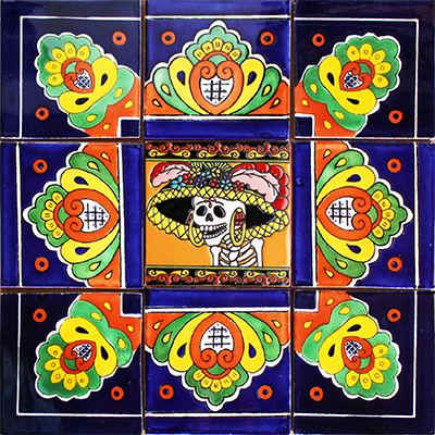 TalaMex Alba Mexican Tile Set Backsplash Mural