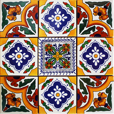 TalaMex Barcus Mexican Tile Set Backsplash Mural