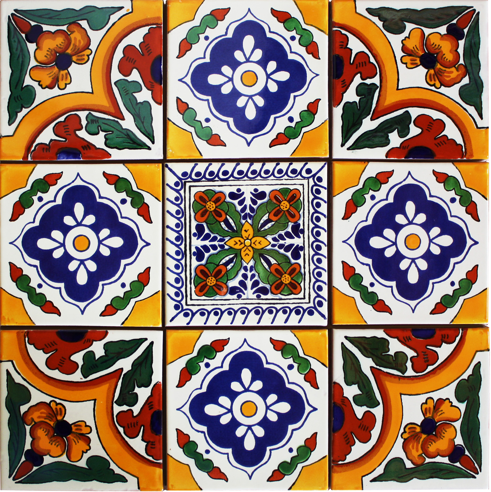 TalaMex Barcus Mexican Tile Set Backsplash Mural