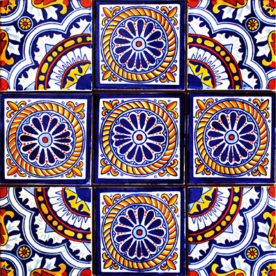 TalaMex Lanaja Mexican Tile Set Backsplash Mural