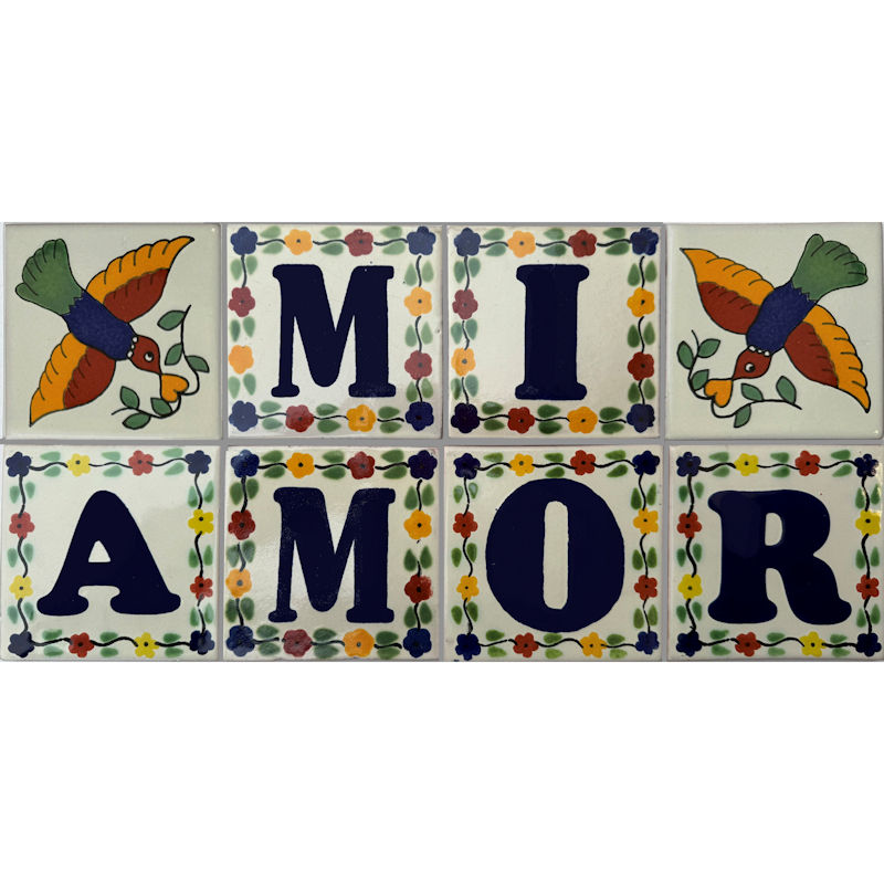 TalaMex Mi Amor Mexican Tile Set Backsplash Mural