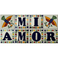TalaMex Mi Amor Mexican Tile Set Backsplash Mural