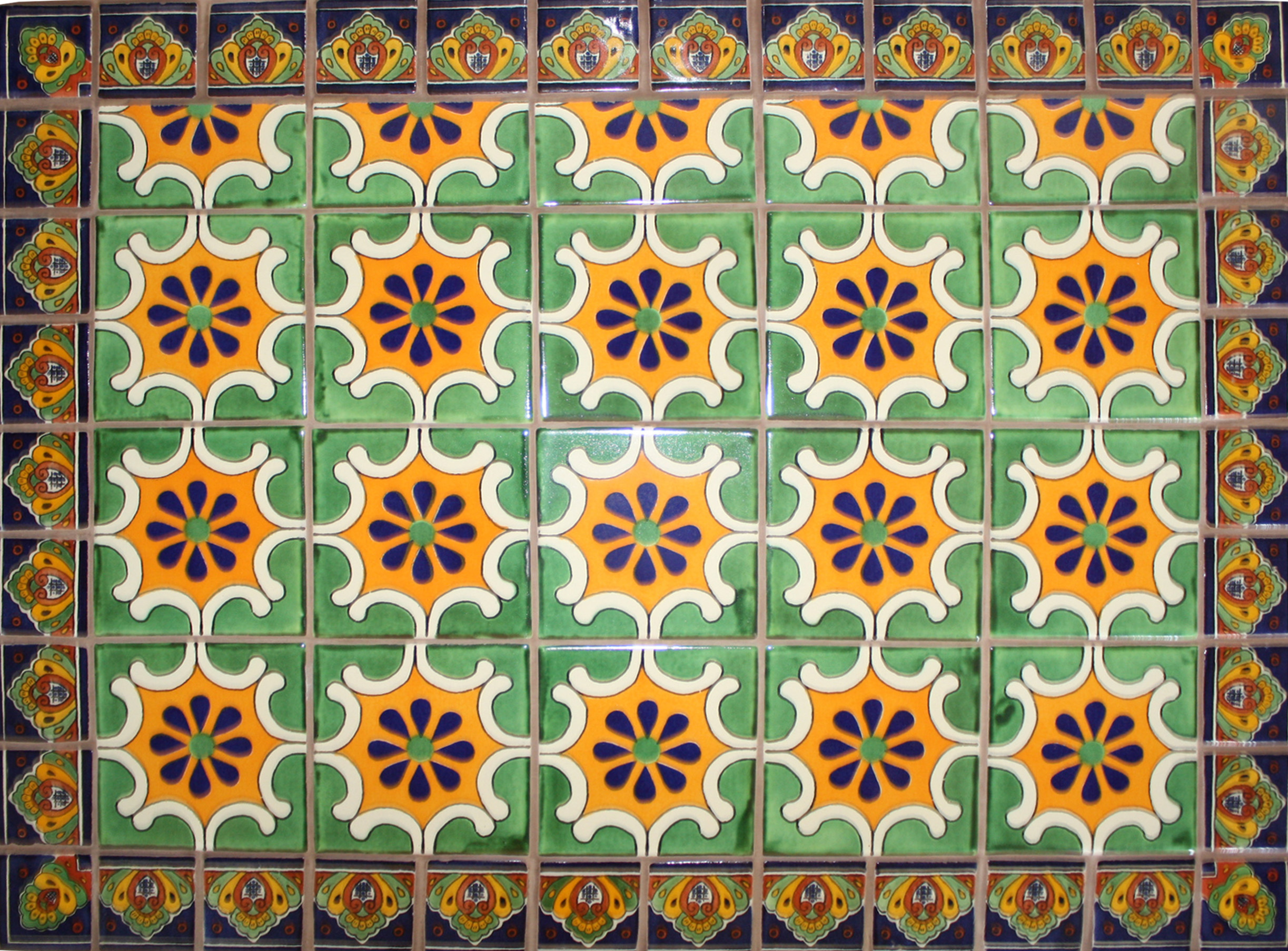 TalaMex Baeza Mexican Tile Set Backsplash Mural