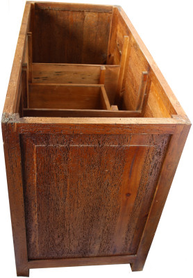 Antique Pinewood With Copper Inserts Vanity Close-Up