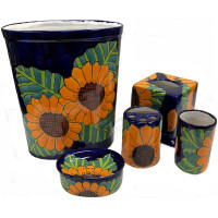 TalaMex Sunflower Talavera Ceramic Bathroom Set