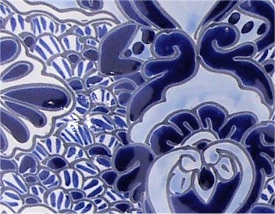 TalaMex Traditional Talavera Ceramic Bathroom Set Close-Up