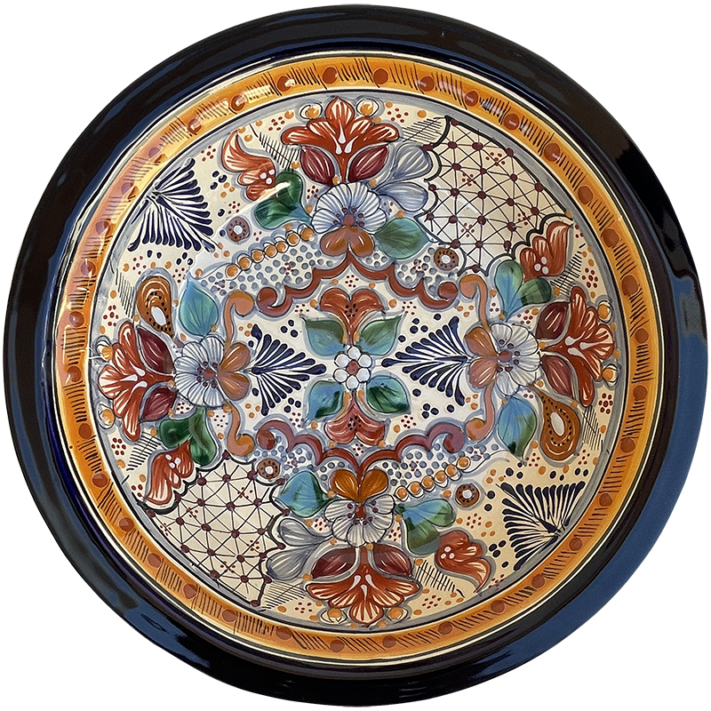 TalaMex Tecali Colorful Mexican Talavera Ceramic Decorative Bowl