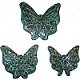 TalaMex Green Peacock Talavera Ceramic Butterfly Set (3)