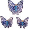 TalaMex Traditional Talavera Ceramic Butterfly Set (3)