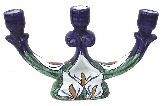Lily Flower Talavera Candle Holder