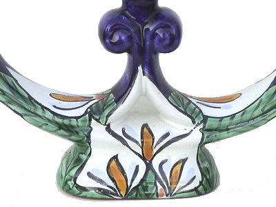 Lily Flower Talavera Candle Holder Close-Up