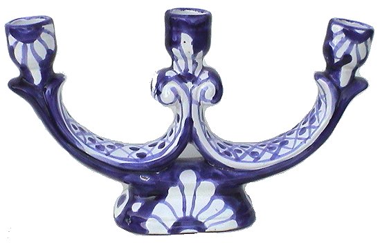 Traditional Blue/White Talavera Candle Holder