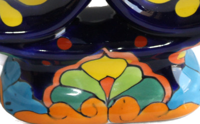 Rainbow Talavera Candle Holder Close-Up