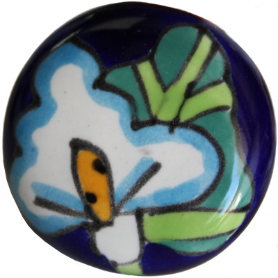 Round Lily Talavera Ceramic Drawer Knob