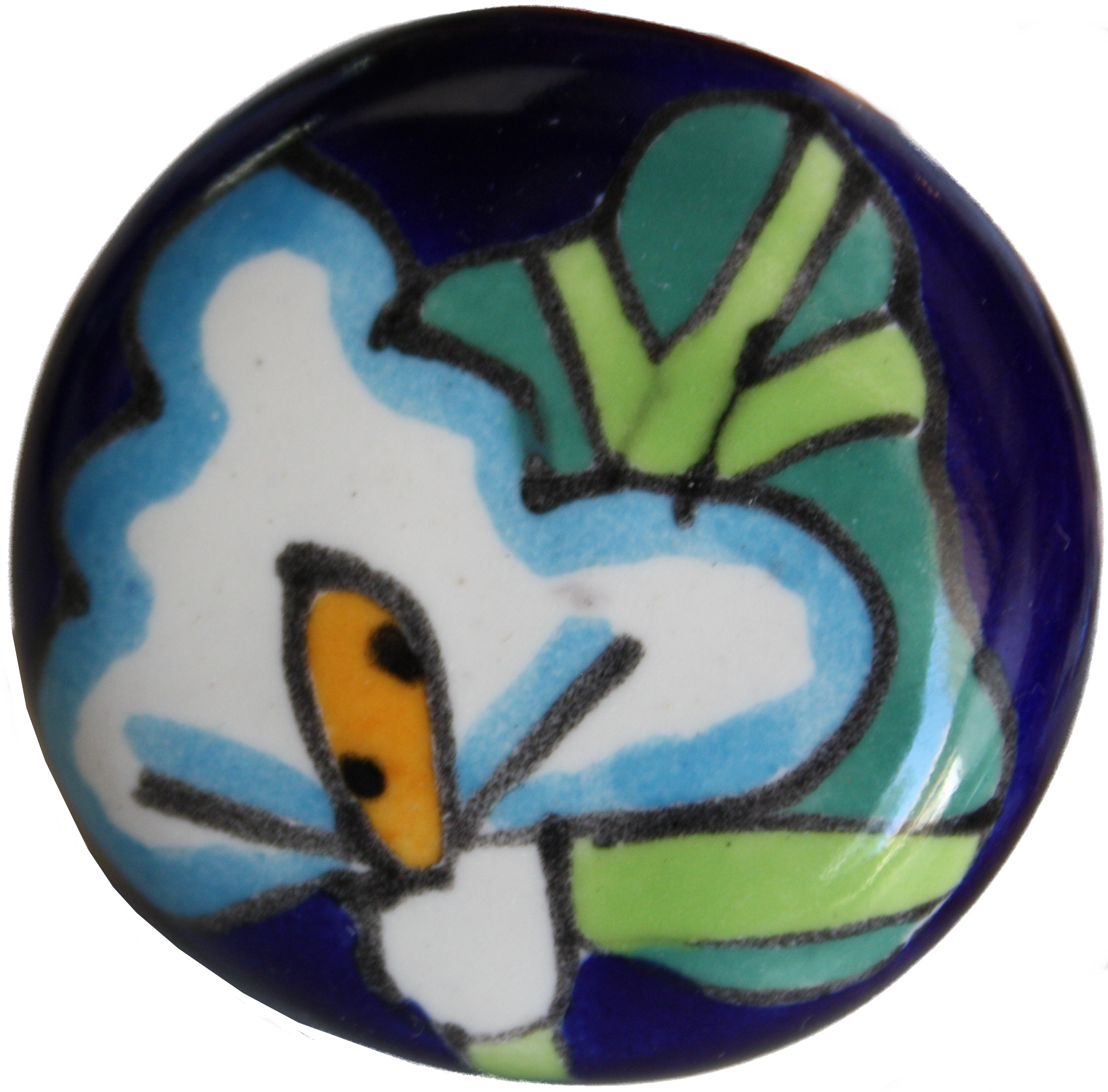 TalaMex Round Lily Talavera Ceramic Drawer Knob