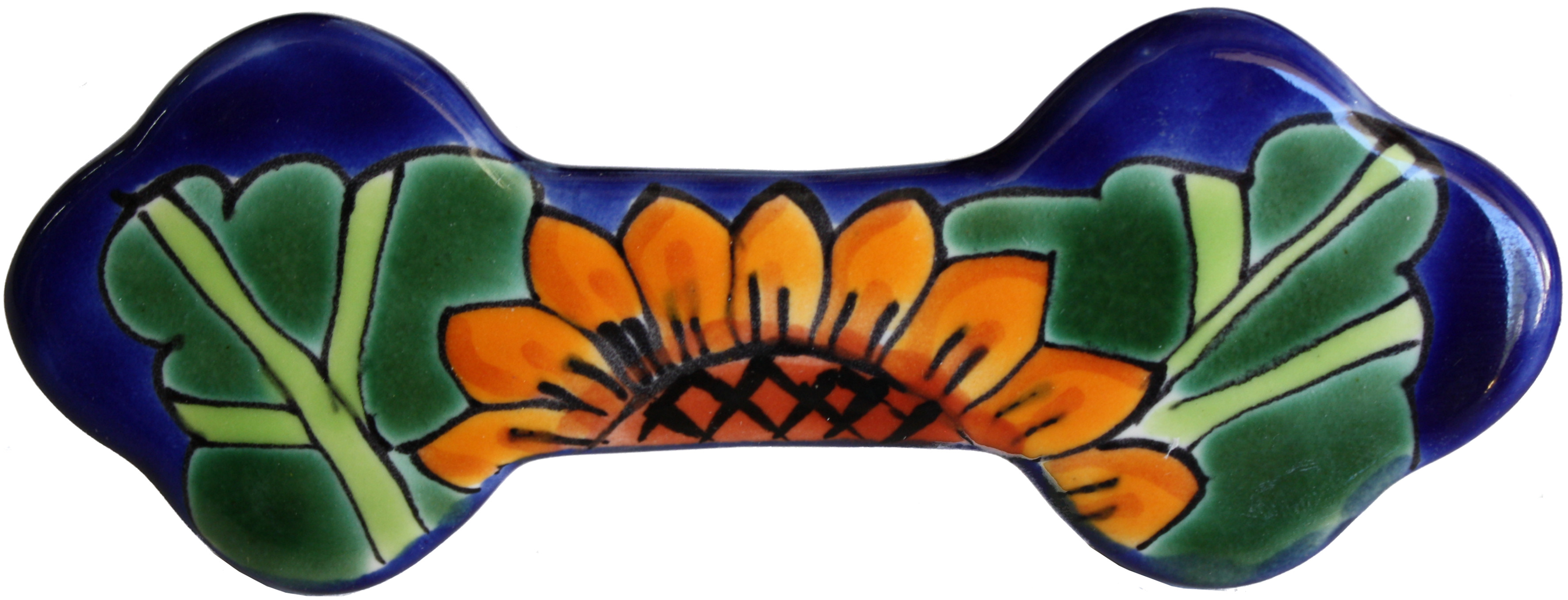 TalaMex Sunflower Talavera Ceramic Drawer Pull