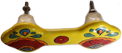 TalaMex Canary Talavera Ceramic Drawer Pull Close-Up