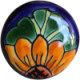 TalaMex Round Sunflower Talavera Ceramic Drawer Knob