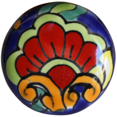 TalaMex Round Rainbow Talavera Ceramic Drawer Knob