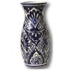 Talavera Blue Round Flower Vase